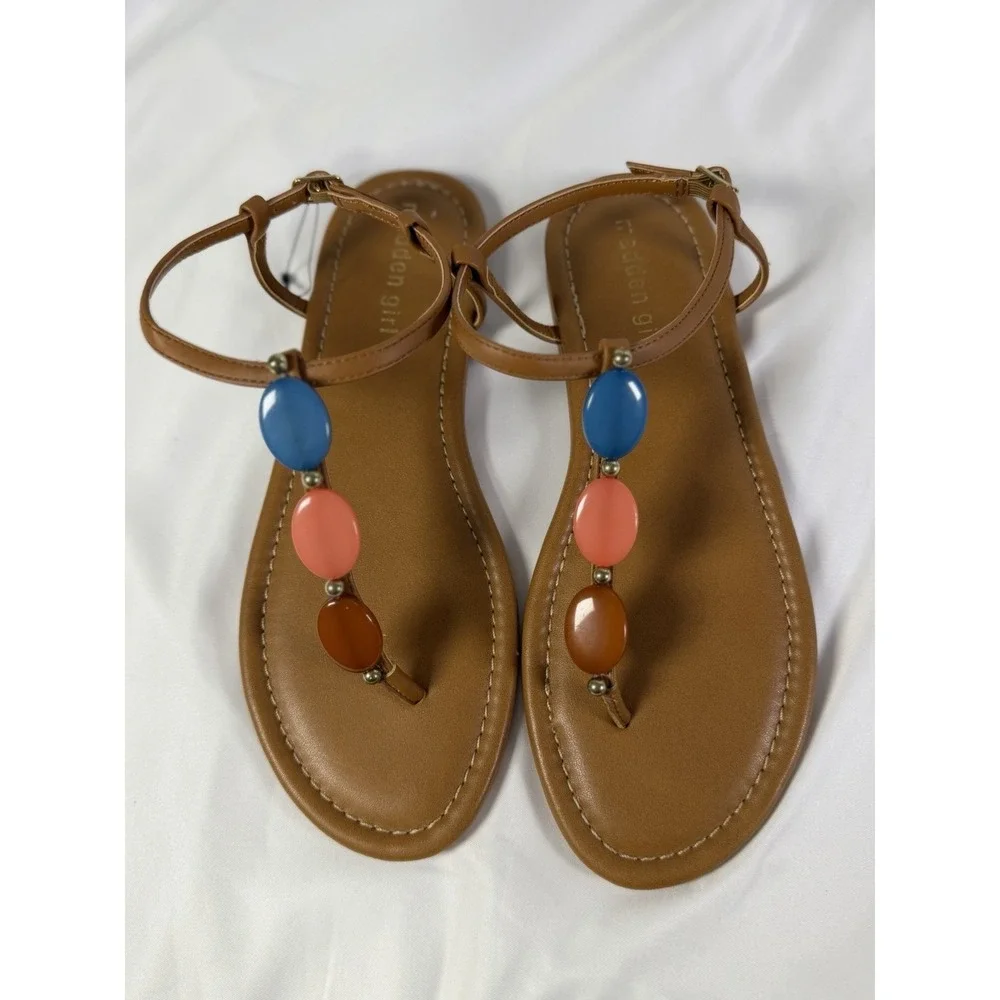 Madden Girl Pebble Ankle Strap Women's Sandals Size 7.5 Bohemian Boho Summer